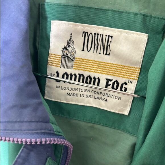 London Fog XS 90s vintage green zip up neon windbreaker jacket XS womens zip up - Picture 3 of 4